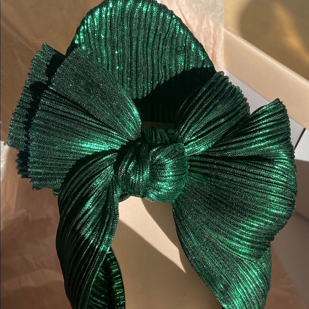 Loeffler Randall Emerald Camellia Knot Mule w/Ankle Strap, worn once, size 8.5